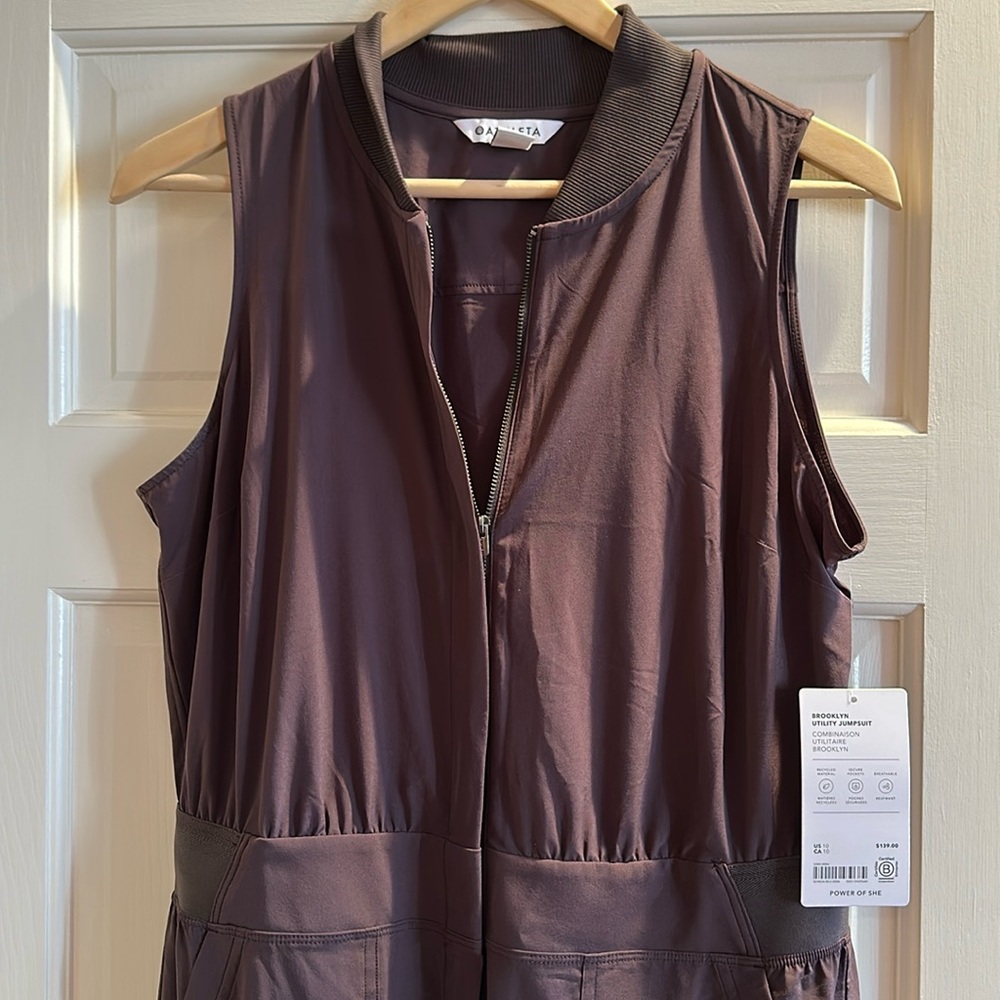 Athlete Brooklyn utility jumpsuit brown/blackberry size 10